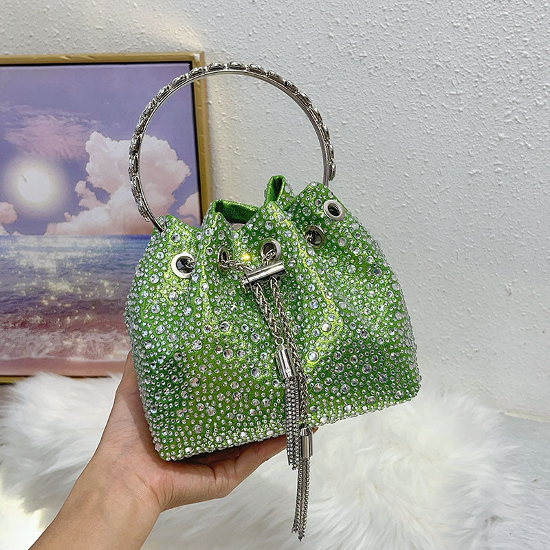 Shiny Colorful Crystals Polka Dot Niche High Handbags