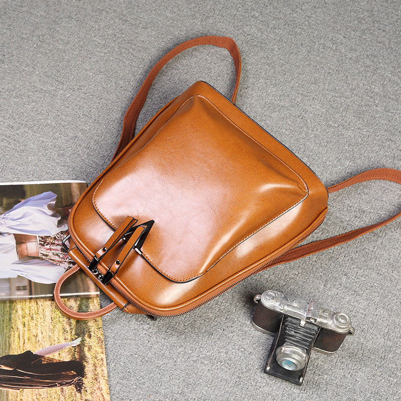 Women's Genuine Leather Soft Lightweight Commuter Style Backpacks