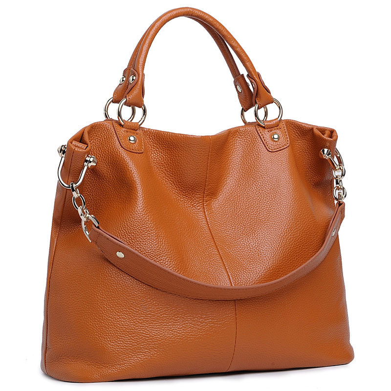 Women's Trendy Head Layer Cattlehide Leather Fashion Shoulder Bags