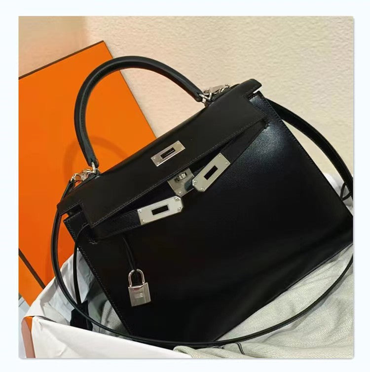 Women's Leather Second Generation Kelly Sier Glossy Handbags