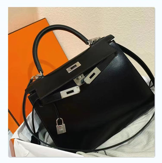 Women's Leather Second Generation Kelly Sier Glossy Handbags