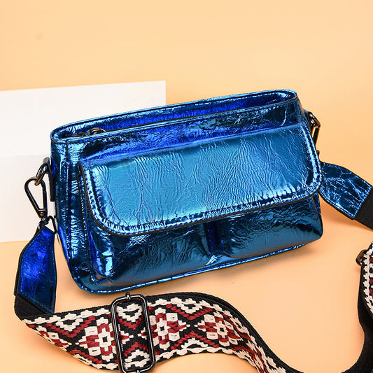 Women's Genuine Leather Burst Crack Cowhide Fashion Crossbody Bags