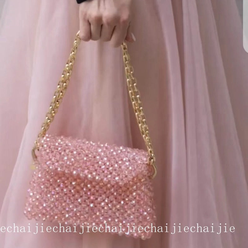 Glamorous Style Red Handmade Chain Hand Crossbody Bags