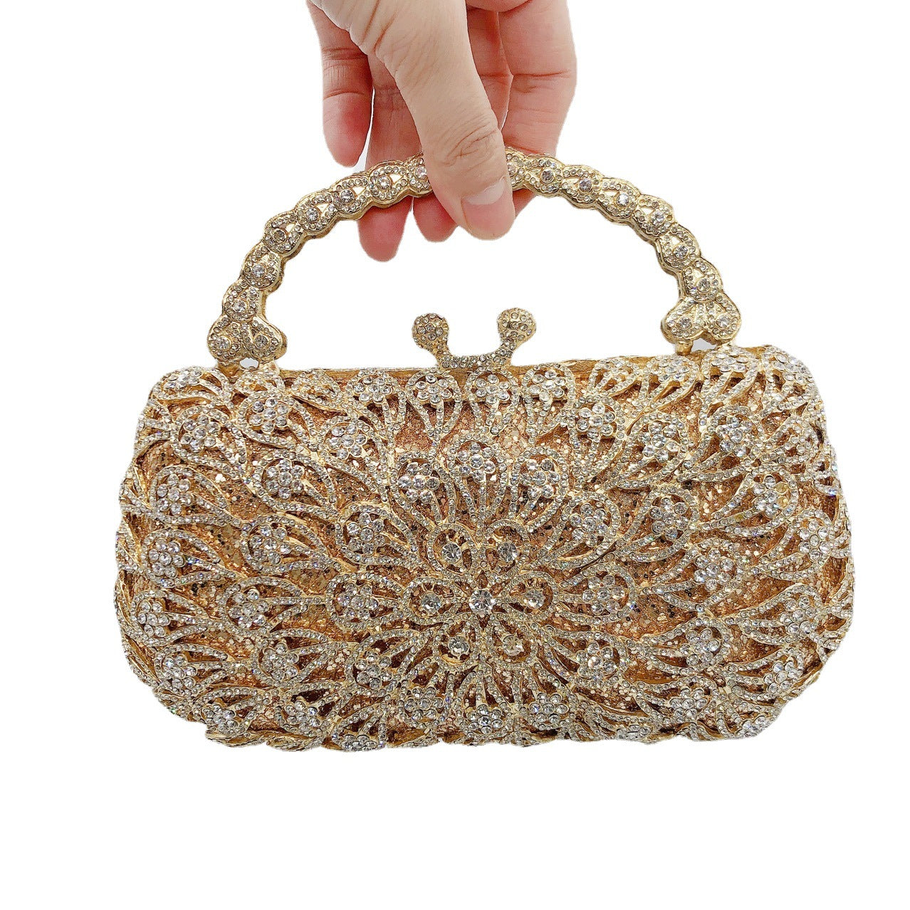Women's Graceful Anemone Diamond Hand-held Banquet Evening Bags