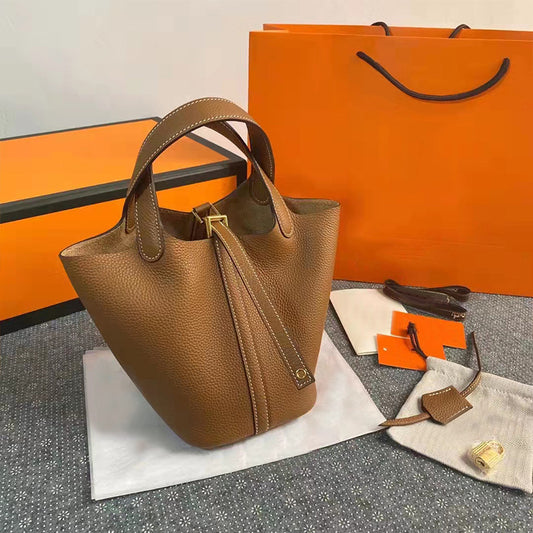 Women's Live Food Basket First Layer Cowhide Handbags