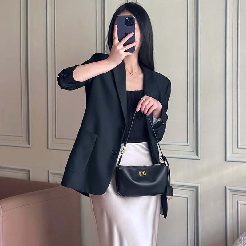 Layer Cowhide Premium Retro Underarm Mahjong Shoulder Bags