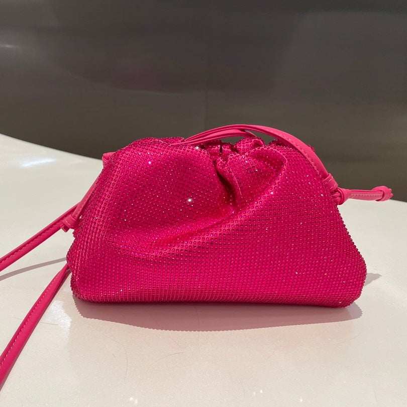 Women's Diamond Cloud Korean Style Pleated Clip Crossbody Bags