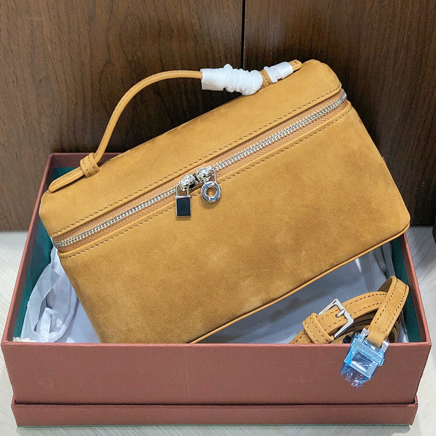 Women's Matte Cowhide Lunch Box Leather Commuter Crossbody Bags