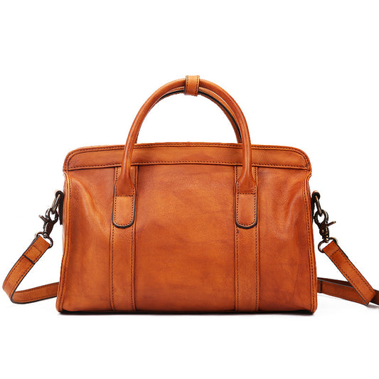 Women's Cowhide Vintage Leather Solid Color Simple Pillow Handbags