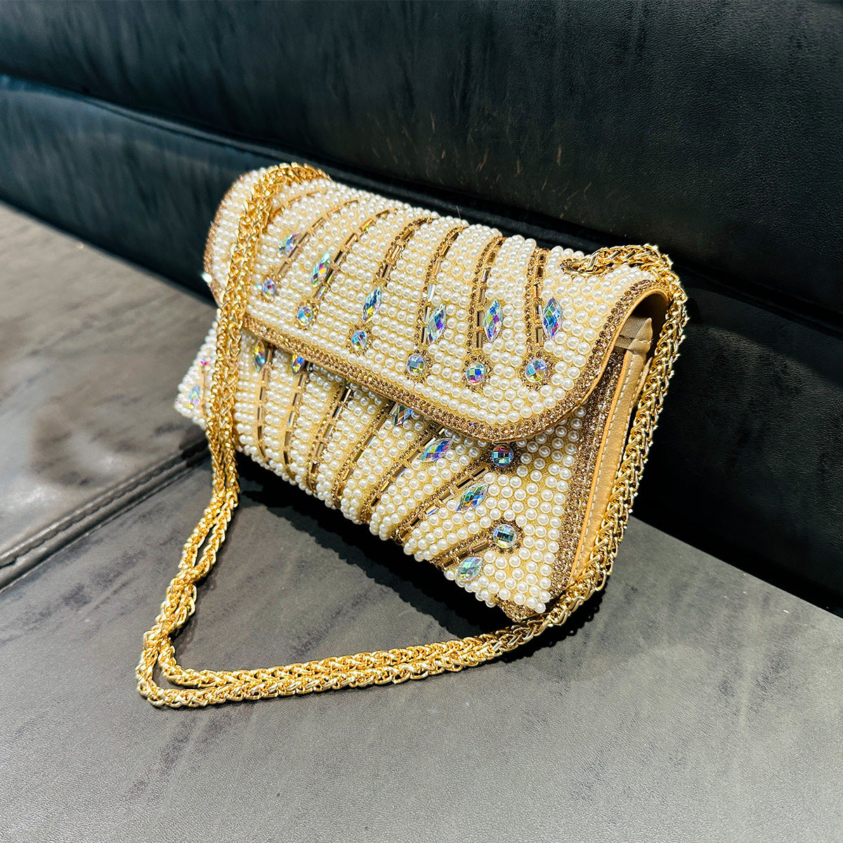 Women's Chain Fashion Designer Rhinestone Party Wedding Shoulder Bags