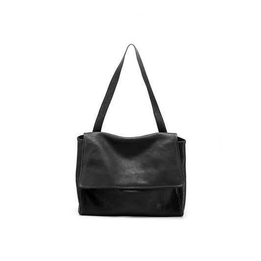 Women's Vegetable Tanning Leather Flap Large Capacity Shoulder Bags