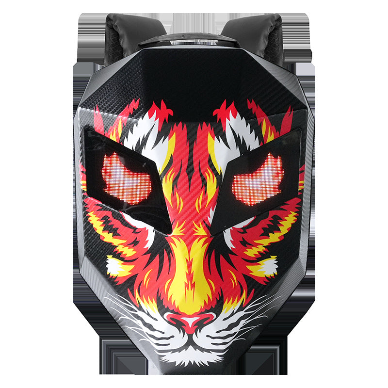 Man Locomotive Knight Luminous Riding Pattern Backpacks