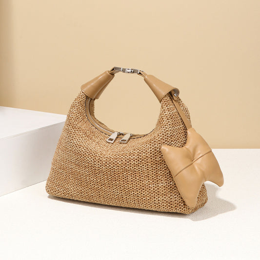 Women's Straw Woven Dumpling Beach Holiday Western Style Handbags