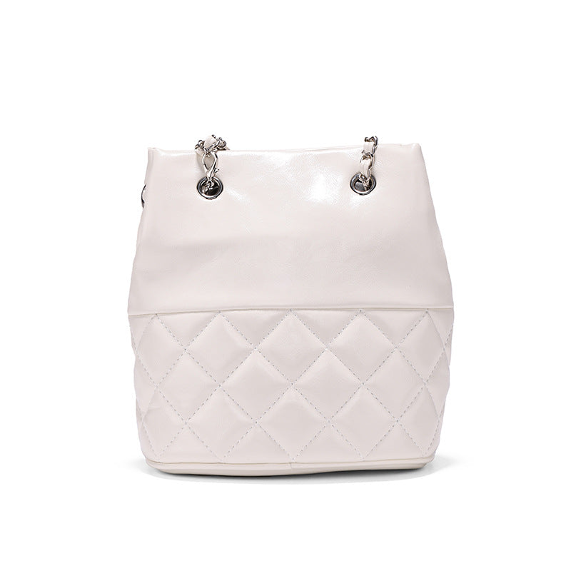 Women's Niche Rhombus Chain Pure Color Design Crossbody Bags