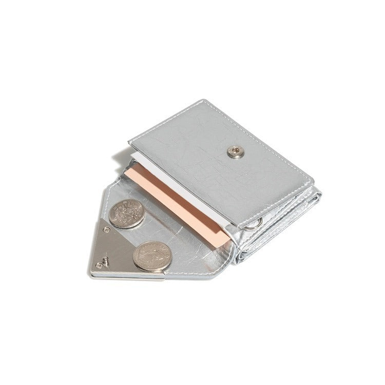 Niche Patent Leather Classic Triangle Portable Card Holder