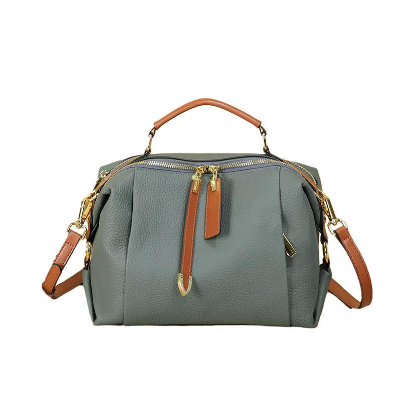 Women's Leather Classic First Layer Cowhide Boston Crossbody Bags