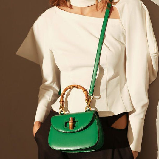 Women's Retro Bamboo Saddle Portable Fashion For Handbags
