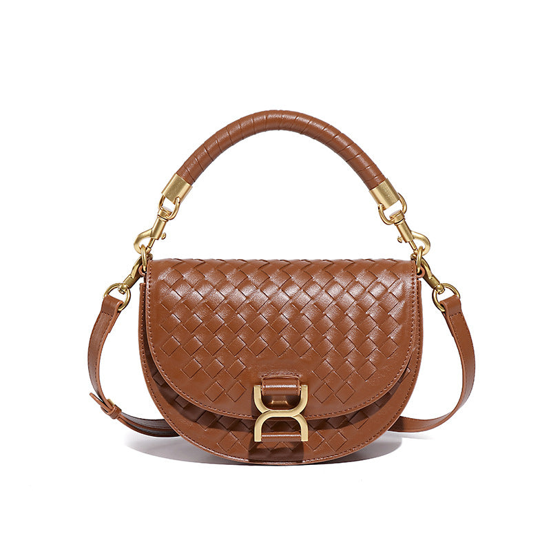 Women's Fashion Woven Saddle Design Versatile High Quality Handbags
