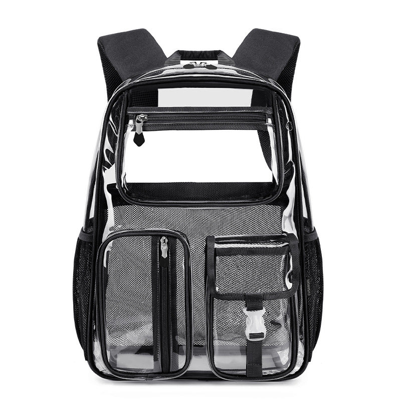 Men's Transparent Jelly High College Large Capacity Backpacks