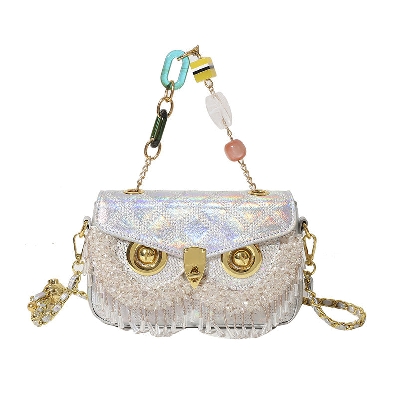 Women's Detachable Light Luxury Owl Mask Shape Shoulder Bags