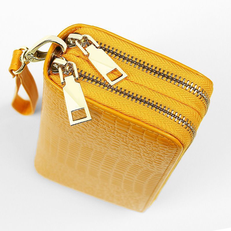 Women's Elegant Grade Genuine Leather Yellow Lucky Bags