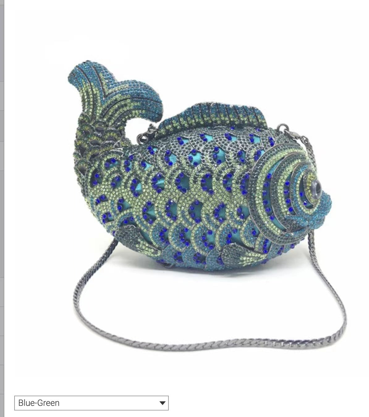 Women's Goldfish Rhinestone Hollow Metal Crystal Dinner Evening Bags