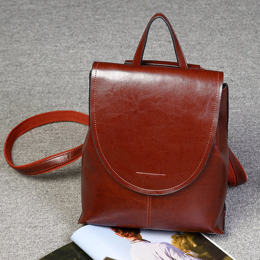 Women's Leather Cowhide Commuter High-grade Style Backpacks