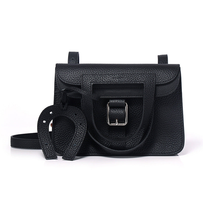 Women's One Hand Top Layer Cowhide Lychee Pattern Crossbody Bags