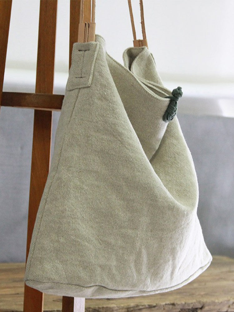 Canvas Artistic Cloth Handmade Buttonhole Loop Shoulder Bags