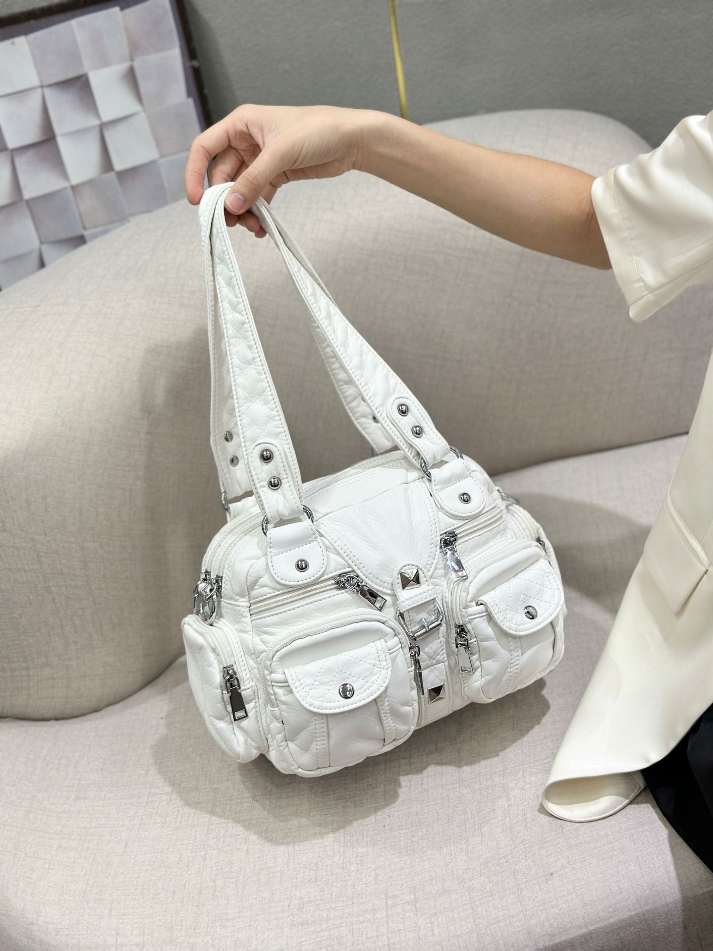 New Casual Graceful Women's Fashion Washed Shoulder Bags