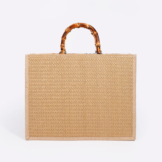 Women's Bamboo Woven High-grade Sequins For Large Capacity Handbags
