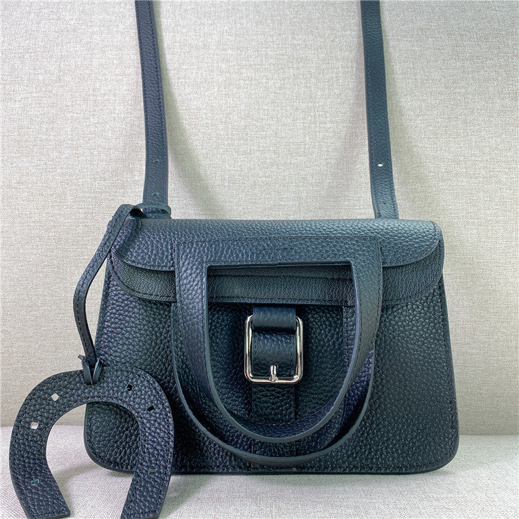 Women's First Layer Cowhide Leather Horseshoe Fashion Shoulder Bags