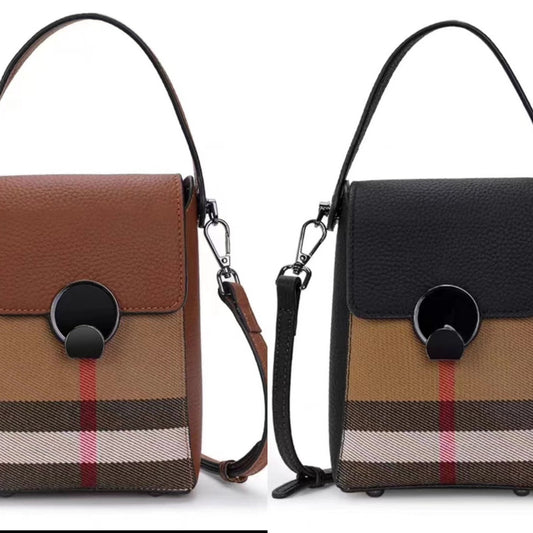 Pretty Black Leather Pannier Mobile Fashion Shoulder Bags