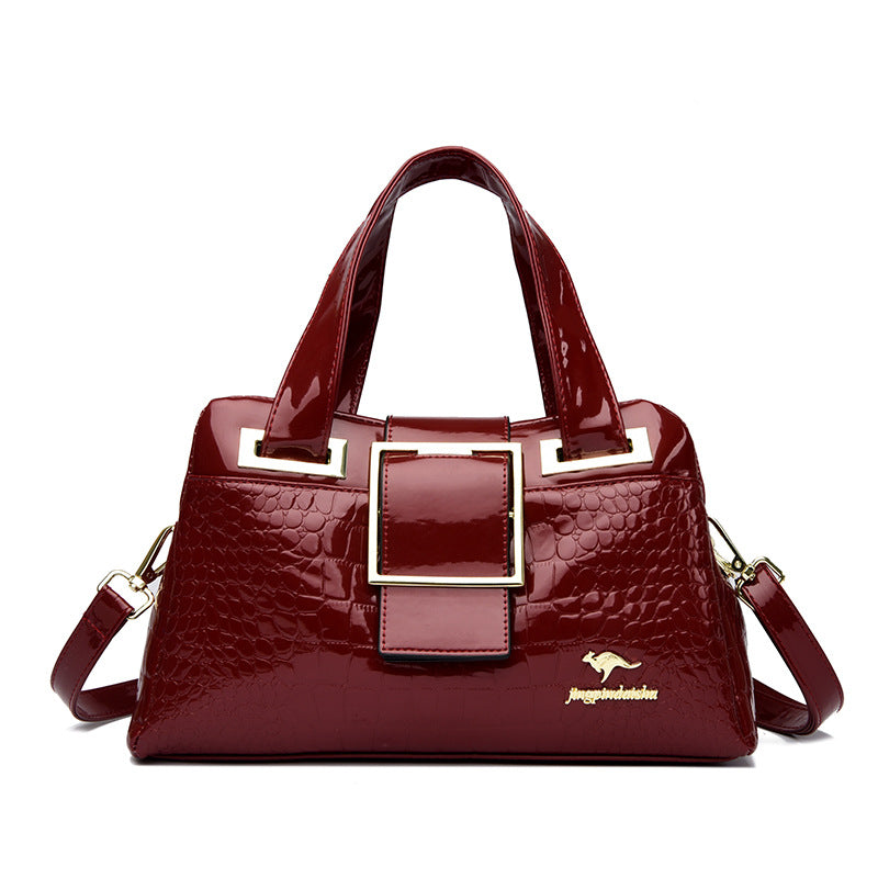 Women's Fashionable Elegant Patent Leather Mother Bags