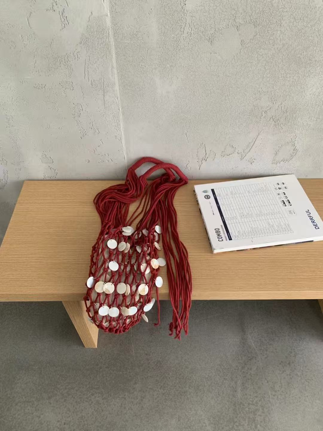 Women's Design Shell Decoration Hollow Out Tassel Vacation Style Bags