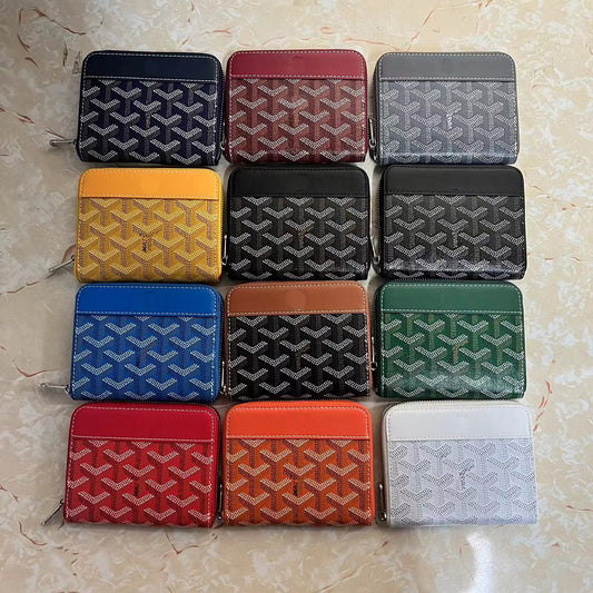 Women's Dog Teeth Short Zipper Storage Purses