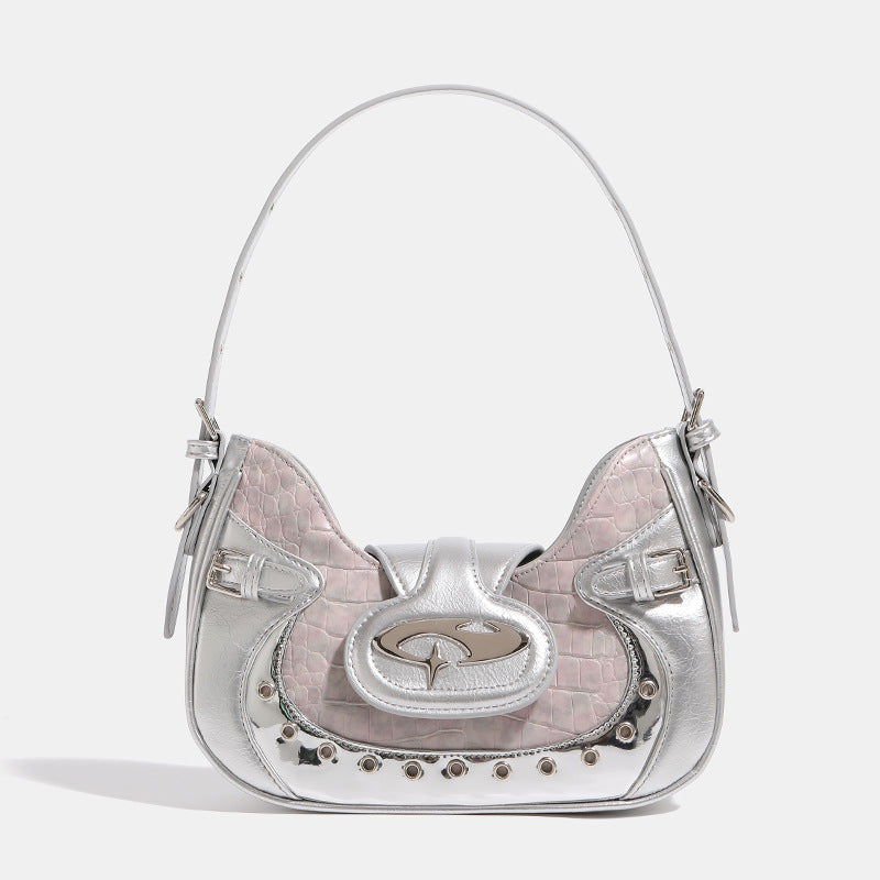 Motorcycle Saddle Female Design Crocodile Pattern Armpit Bags