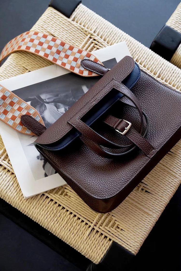 Imported Cowhide Hazzan High-grade Saddle Portable Crossbody Bags
