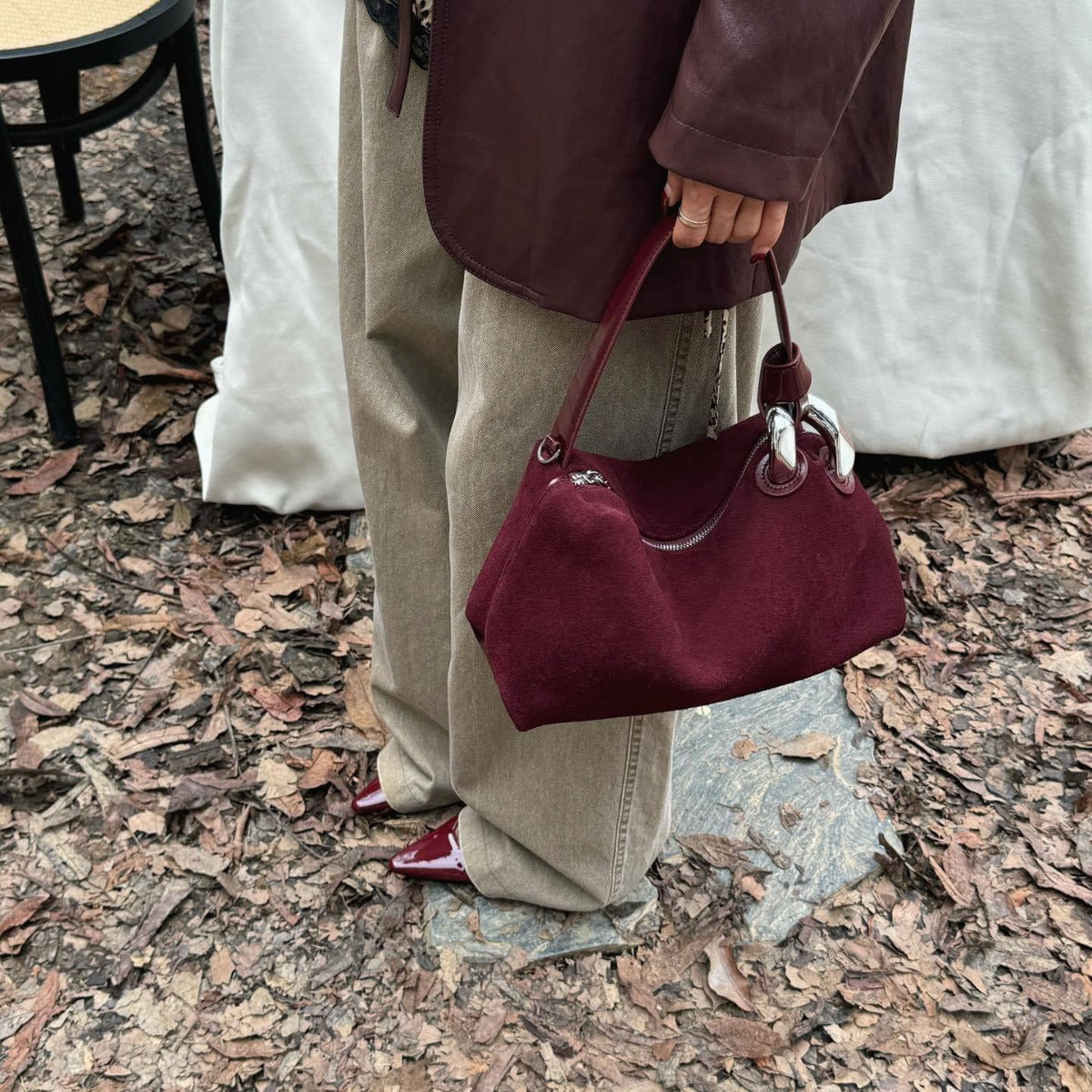 Women's Leather High-grade Frosted Suede Commuter Niche Crossbody Bags