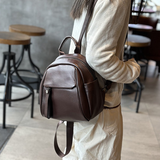 Women's First Layer Cowhide Fashion Genuine Leather Backpacks