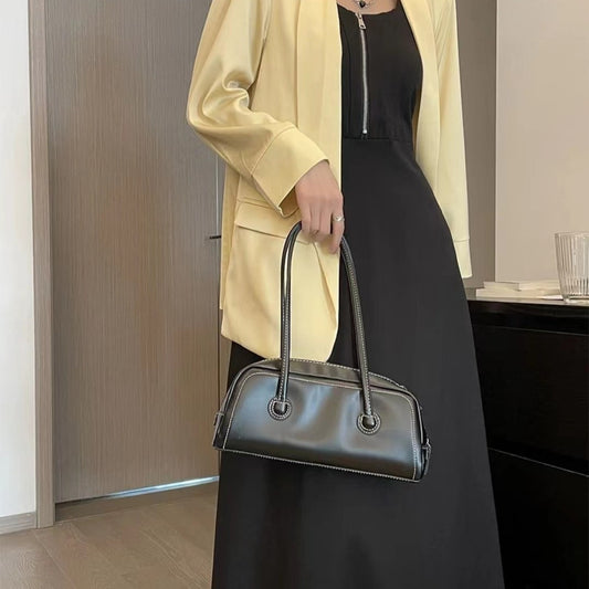 Women's Special Interest Light Luxury High-grade Simple Underarm Baguette Genuine Shoulder Bags