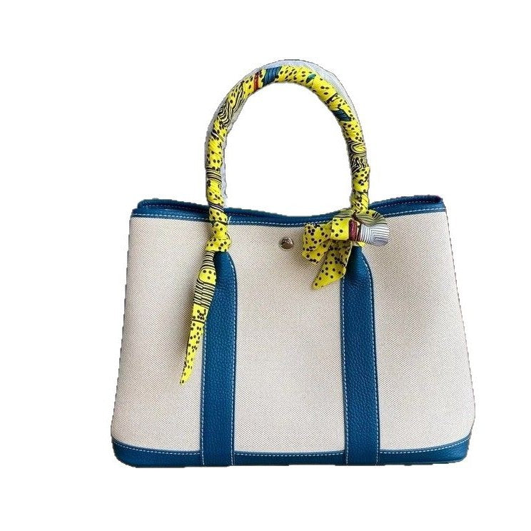 First Layer Cowhide Contrast Color Fashion Handbags