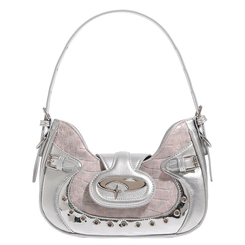 Motorcycle Female Design Crocodile Pattern Underarm Armpit Bags