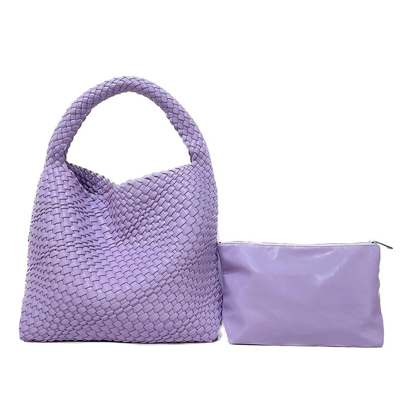 Women's Fashion Design Woven Large Capacity Son Handbags