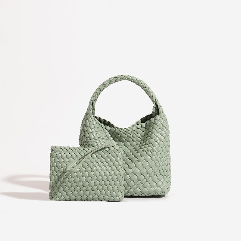 Genuine Leather Woven Vegetable Basket Holiday Crossbody Bags