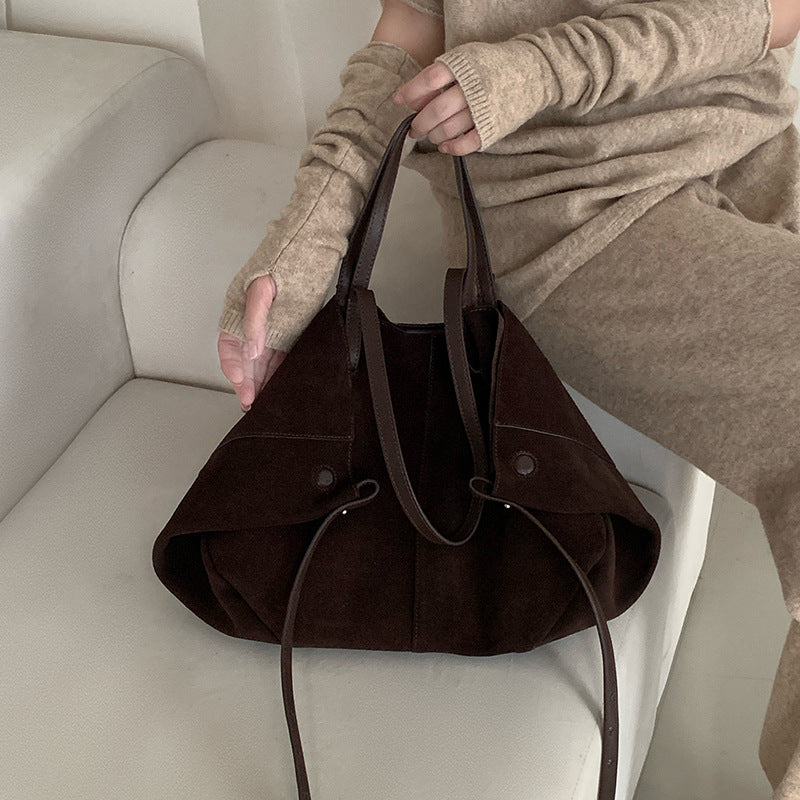 Women's Frosted Cowhide Catfish Design Genuine Leather Shoulder Bags