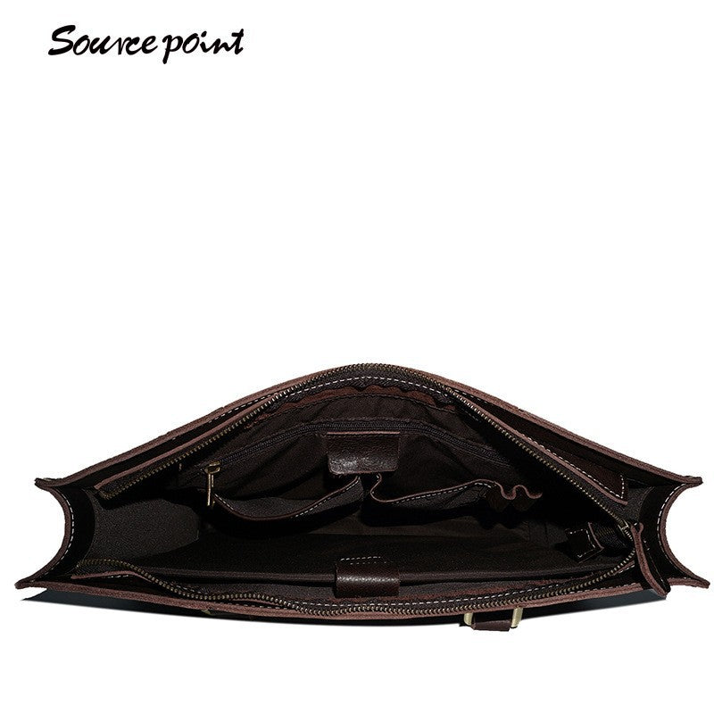 Men's Genuine Leather First Layer Cowhide Oil Men's Handbags