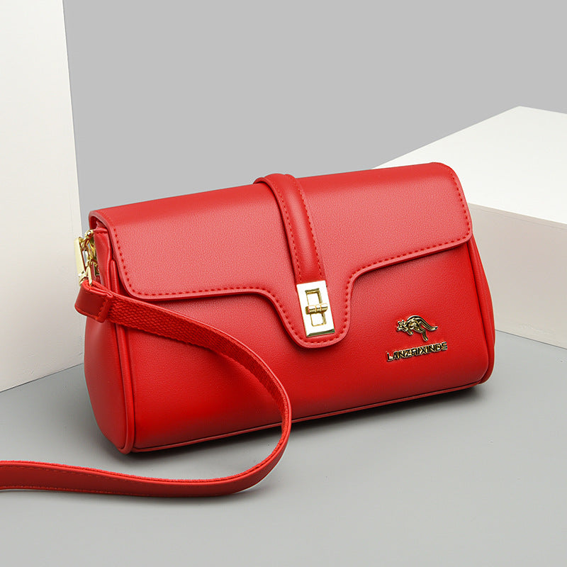 Women's Simple Trendy Korean Style Flip Solid Crossbody Bags