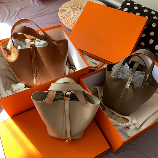 Women's Vegetable Basket Cowhide Portable Bridal Wedding Handbags