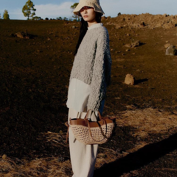 Women's Straw Woven Beach Popular Fashion Large Shoulder Bags